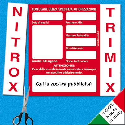 Adesivo analisi Nitrox/Trimix personalizzato cm 14x11