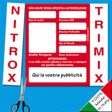 Adesivo analisi personalizzato Nitrox/Trimix